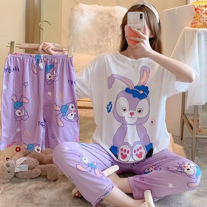 Summer Cotton Pajama Suit – Soft & Breathable Sleepwear for Women-40013